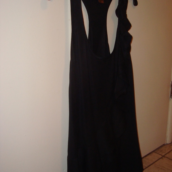 Ali Ro Black Ruffled Silk Sleeveless Tank Top Bouse SZ 12 - Picture 5 of 12